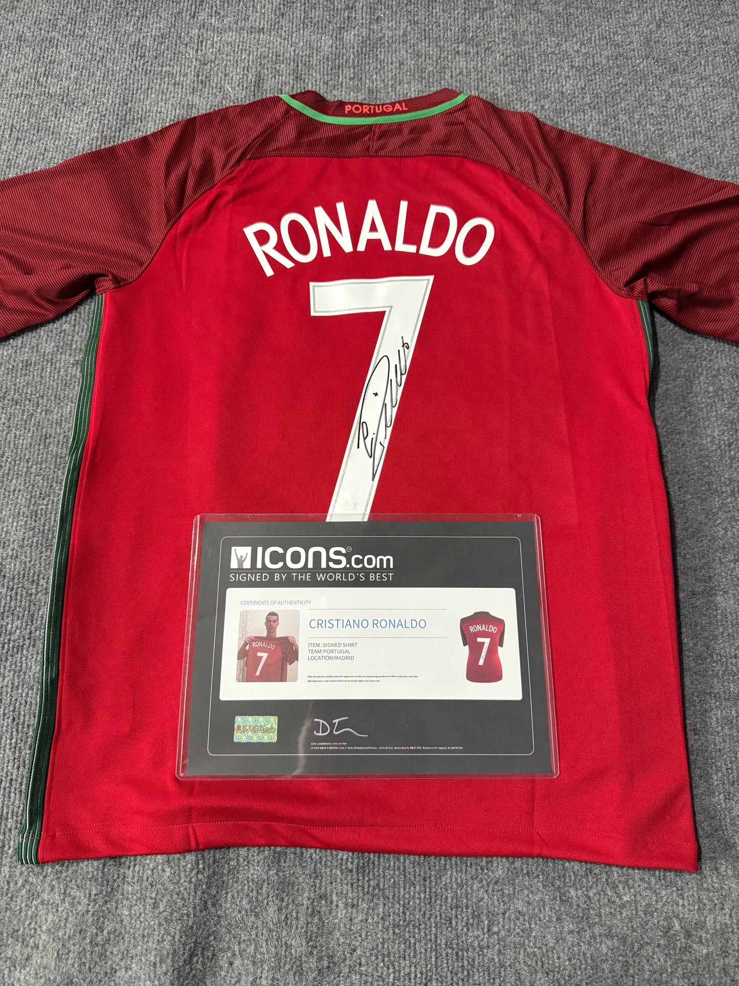 Cristiano Ronaldo signed jersey