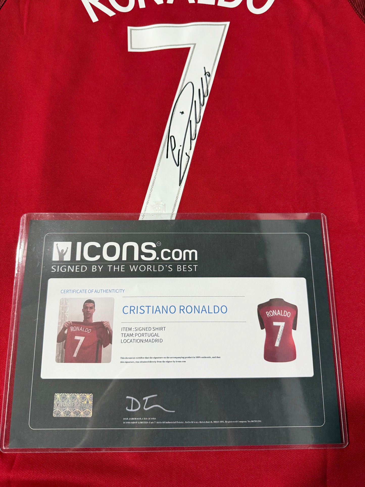 Cristiano Ronaldo signed jersey