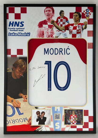 Luka Modric Custom Sports Jersey Display Frame with Decorative Jersey